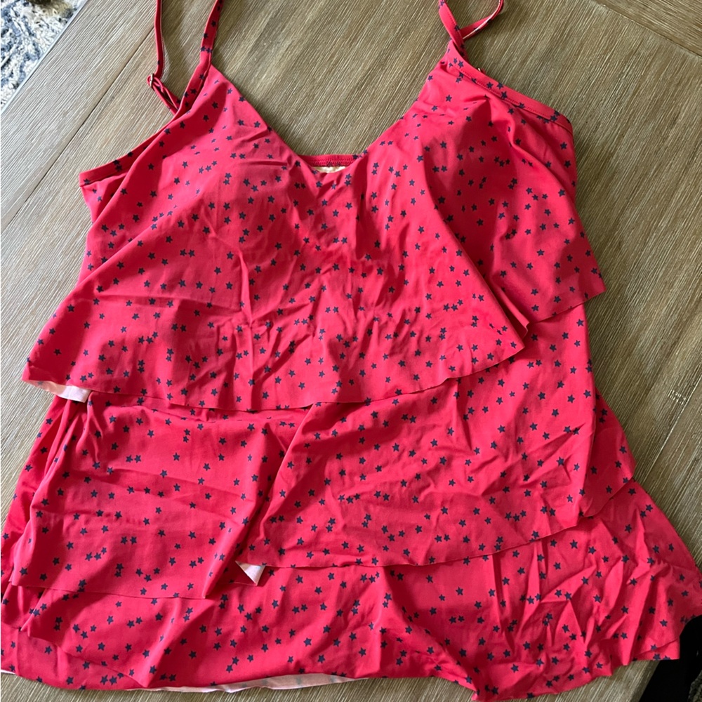 Tankini red with blue stars